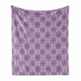 thumbnail image 1 of Oriental Soft Flannel Fleece Throw Blanket, Monochrome Design Folkloric Motif Illustration, Cozy Plush for Indoor and Outdoor Use, 70" x 90", Pastel Purple Mauve, by Ambesonne, 1 of 5
