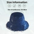 thumbnail image 2 of 56-58cm hat circumference men and women summer denim fisherman hat basin hat sunscreen hat sunshadetype:style3;, 2 of 5