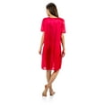 thumbnail image 3 of Casual Nights Women's Satin Embroidery Lace Short Sleeve Nightgown, 3 of 4