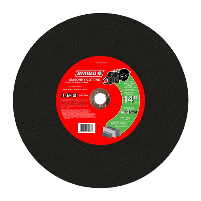 Disco de corte Diablo, 14 pulgadas, 3 cm, árbol de 20 mm 1/8 pulgadas de grosor