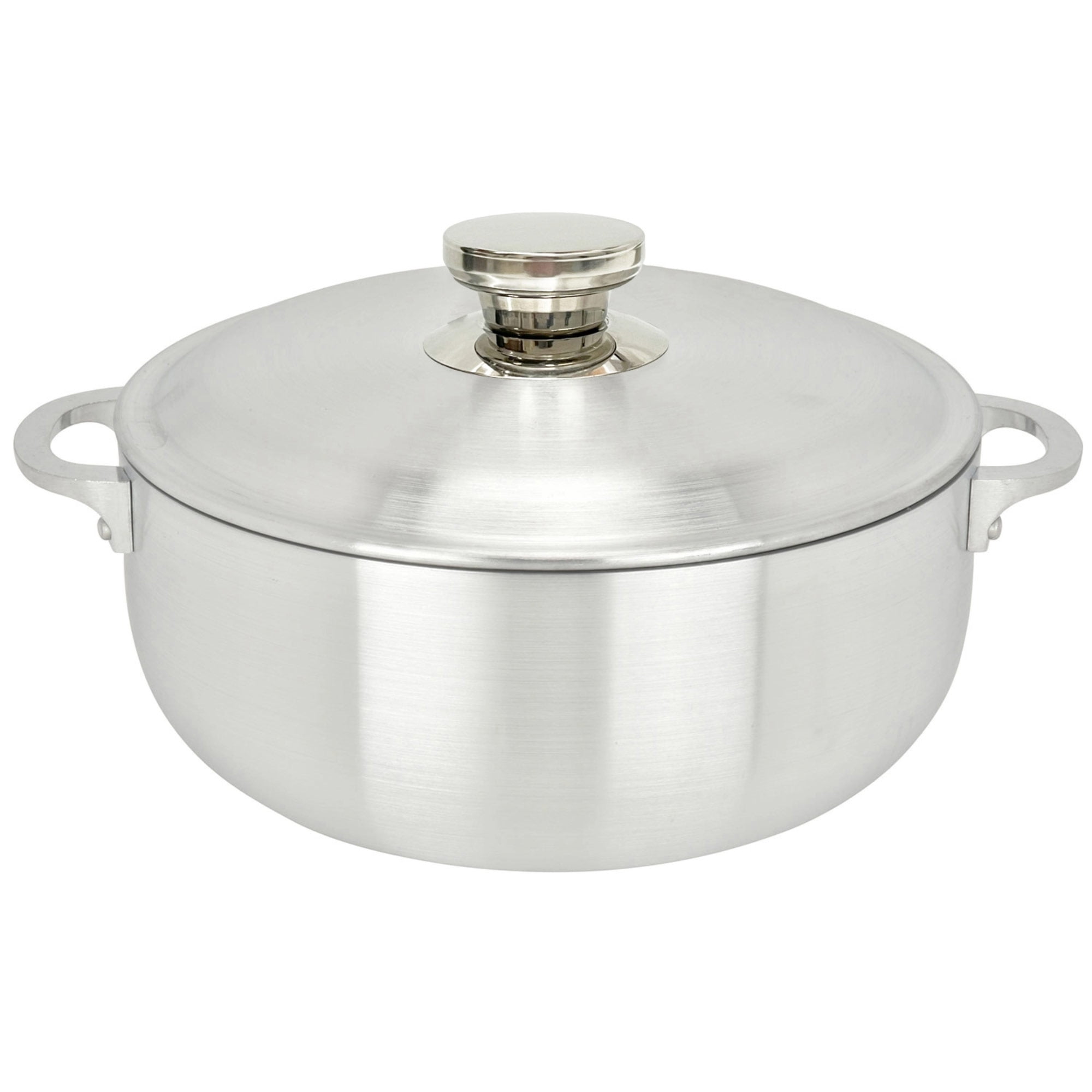 ALUMINUM CALDERO STOCK POT by Chef Pro, Durable Aluminum, Superior Cooking Performance for Even Heat Distribution, Perfect For Serving Large/Small Groups, Riveted Handles, Commercial Grade, 5.1 Quart