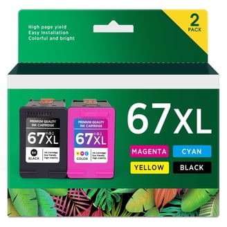 67XL Ink Cartridge for HP 67XL Black Ink Cartridge for HP Ink 67 XL Fit for DeskJet 2700 2700e 2755 2755e 2752 4152 2755 4155e Envy 6000 6055 6400 6455 Printer,2 Black