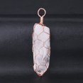 thumbnail image 1 of Irregular Natural Crystal Pillar Pendant Mesh Wire Wrapped Necklaces Women Men, 1 of 6
