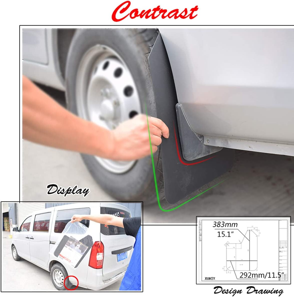XUKEY 4x Mud Flaps for Car SUV Pickup Truck Universal Mudguards Splash Guards