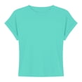 thumbnail image 4 of Trendfront Womens Short Sleeve Crewneck T Shirts Plain Solid Color Basic Tee Minimalist Slim Fit Sleeve Summer Casual Layering Tops, 4 of 4