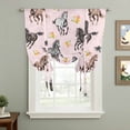 thumbnail image 2 of Spring Flowers Tie Up Curtains for Windows, Adjustable Balloon Window Shades, Black Brown White Horse Country Pink Kitchen Window Treatments Adjustable Roll Up Curtain for Basement/Nursery 52"x45", 2 of 8