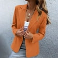 thumbnail image 2 of HaiMao Blazers for Women Clearance Business Casual Long Sleeve Open Front Blazer Jacket Solid Fashion Suite Jacket with Pockets Orange 4(S), 2 of 4