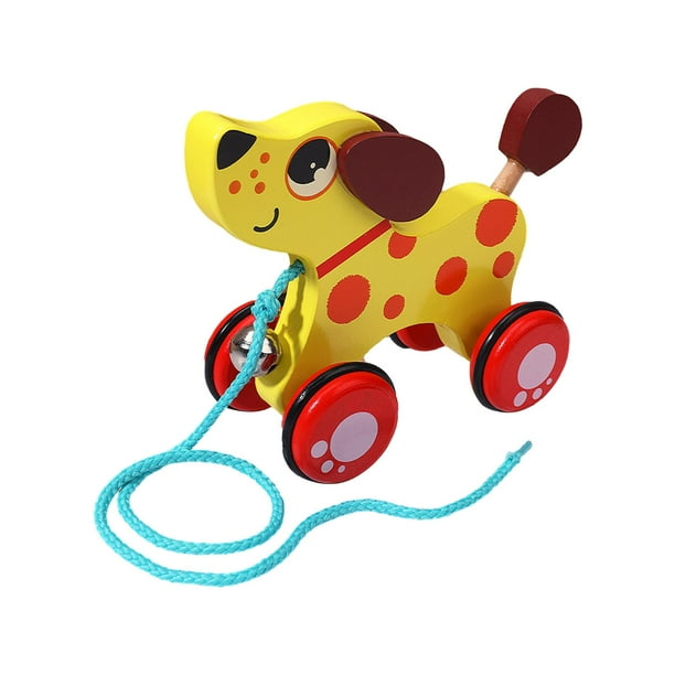 Handmade Wooden Pull Toy, Animal Push and Pull Along Toys, Indoor