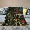 thumbnail image 2 of PIKWEEK Mushroom Fern Leaves Throw Blanket Gifts for Her Women Girls Cute Mushroom Gifts Aesthetic Botanic Blanket Cozy Flannel Blanket for Bed Sofa Couch Birthday Valentines, 2 of 6
