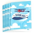 thumbnail image 2 of Big Dot of Happiness Taking Flight - Airplane - Vintage Plane Baby Shower or Birthday Party Thank You Cards (8 count), 2 of 6
