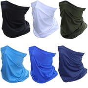 SHEVERCH 6 Pack Neck Gaiter Mask for Men Women UV Sun Protection Windproof Gator Bandana Face Cover Scarf Cycling Fishing Hiking