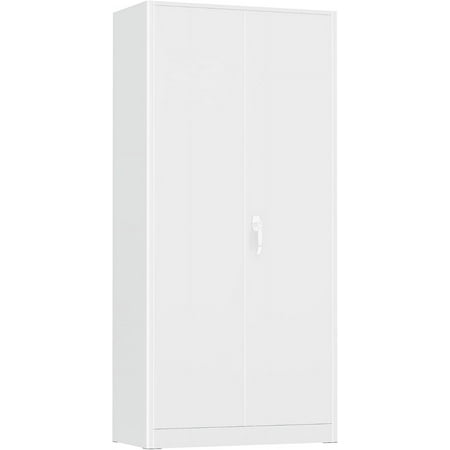 

42\u201D Metal Cabinet Lockable File Cabinet with 2 Doors and 2 Adjustabble Shelves Garage Cabinets for Office School Kitchen (