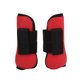 thumbnail image 2 of Botas deportivas para caballos, carcasa de PU, botas para patas delanteras de caballo con cojín elástico para entrenamiento de salto de caballo, patas delanteras rojas M, 2 of 5
