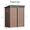 thumbnail image 2 of Outdoor Metal Storage Shed, Asofer Galvanized Steel Tool House with Lockable Doors & Vents Waterproof for Backyard Garden Patio Brown, 2 of 8