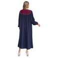 thumbnail image 2 of Miutii Unisex Women Men Church Robe Vneck Zipper Front Color Block Choir Dress Clergy Robes Graduation Gown Navy Blue XL, 2 of 5