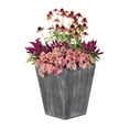 thumbnail image 2 of Suncast 16 Inch Farmington Decorative Rustic Wood Finish Garden Planter, Gray, 2 of 3