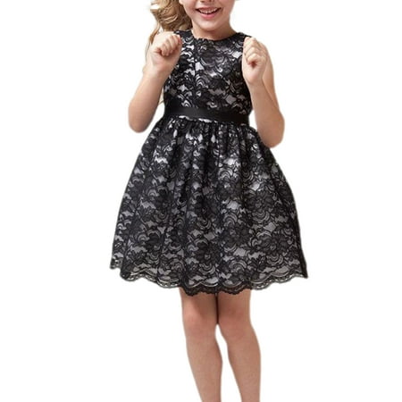 

Hopiumy SDD Toddler Girls Dress Lace Princess Party Pageant Tulle Vintage Dress
