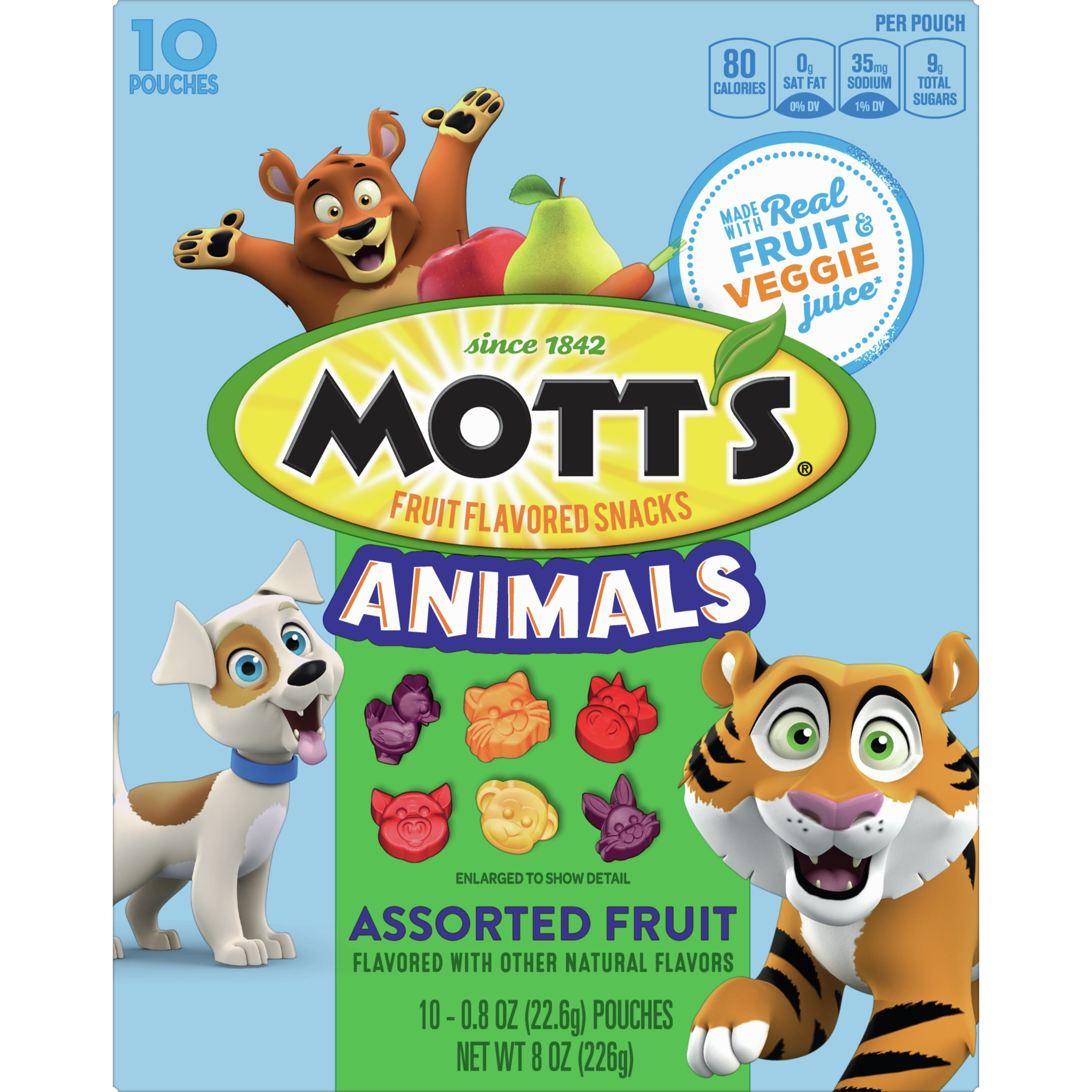 Mott's Fruit Flavored Snacks, Animals Assorted Fruit, Gluten Free, 10 ct -  