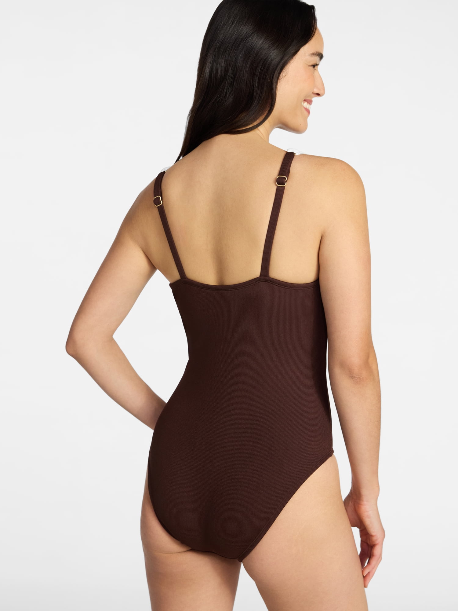 Time and Tru Women's and Women's Plus Collections Twist Front One Piece Swimsuit, Sizes XS-3X