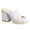 White, variant on Women Studded Low Platform Mules Square Open Toe Chunky Heel Slip On Dress Slide Sandals Comfort Shoes Size 16 Beige
