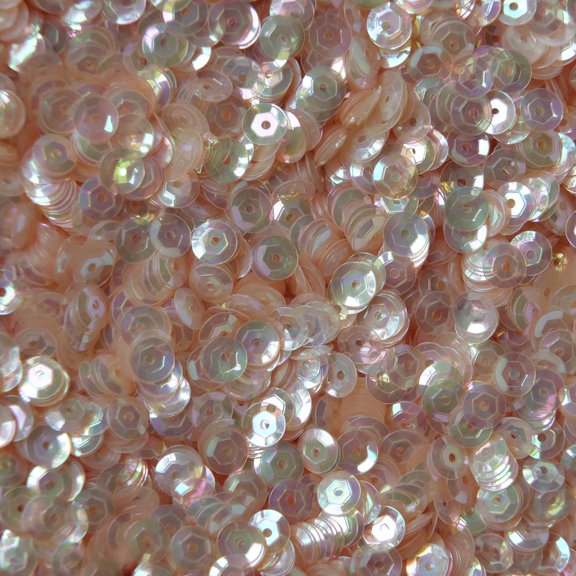 Peach Pink Cup Sequins 5mm Crystal Rainbow Iris Iridescent Made in USA
