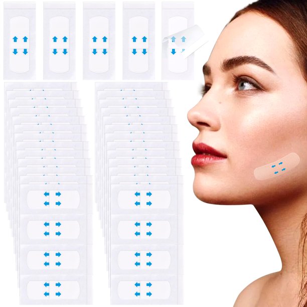 VARMDUKKE 132PCS Cintas Invisibles para Estiramiento Facial Cinta Instantánea para Estiramiento Facial para Maquillaje Pegatinas Impermeables para Estiramiento Facial Cintas Transpirables para el Cuel