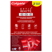 Colgate Optic White Renewal Teeth Whitening Toothpaste, High Impact White, 3 Oz, 2 Pack