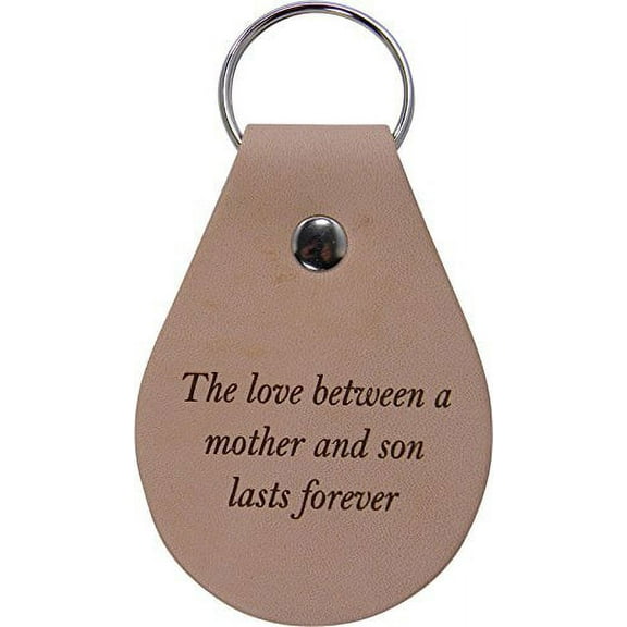 The love between a mother and son lasts forever - Leather Key Chain - Great Gift for Mothers's Day Birthday or Christmas Gift for Mom Grandma Wife