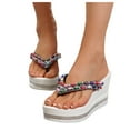 thumbnail image 1 of Dakaela Women's Platform Flip Flop Rhinestones Arch Support Summer Thong Sandals Soft Cushion Slippers, 1 of 7