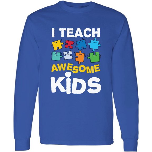 T-Shirt for Men Long Sleeve Autism Print Puzzle Autism Awareness Gifts S M L XL 2XL Mens Shirt Graphic Tee