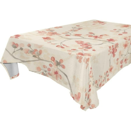 

POPCreation Vintage Retro Tablecloths Floral Pink Table Top Decoration 60x84 inches