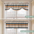 thumbnail image 5 of Tie Up Valance Curtain for Kitchen, Orange Blue Stripes Lines Rod Pocket Short Curtains Adjustable Tie-Up Shade Valances, Window Treatment for Bathroom Living Room Bedroom, 5 of 9