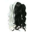 thumbnail image 4 of Unique Bargains Human Hair Wigs for Women Lady Curly Wig Long Hair with Wig Cap Black White, 4 of 6
