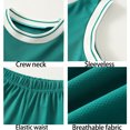 thumbnail image 4 of Fdqin Boys Athletic Shorts Set 6 Pieces Basketball Jersey Outfits for Kids Sleeveless Tank Top and Shorts Summer Activewear Red Green Black 11-12Years, 4 of 10