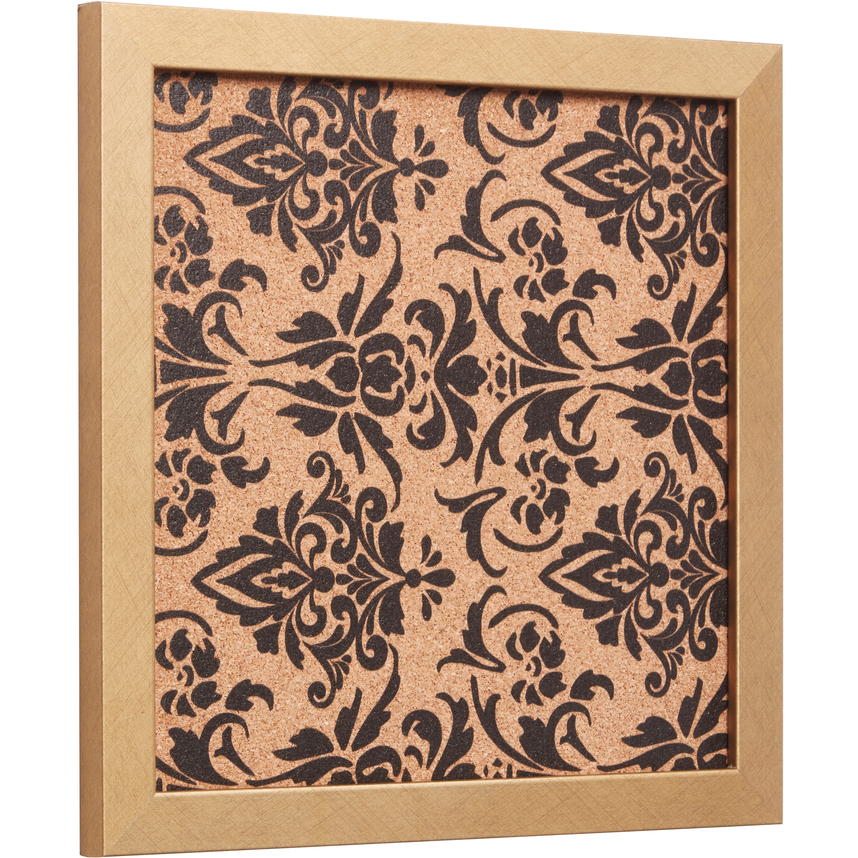 Craig Frames Decorative Cork Bulletin Board, 12x12 Inch, Gold Frame with Fleur de Lis Pattern, Set of 2