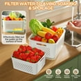 thumbnail image 3 of Food Storage Containers for Fridge with Removable Colande and Airtight Lids, All-in-One Washing Bowl & Strainer for Fruit Berry Lettuce, 3 of 8