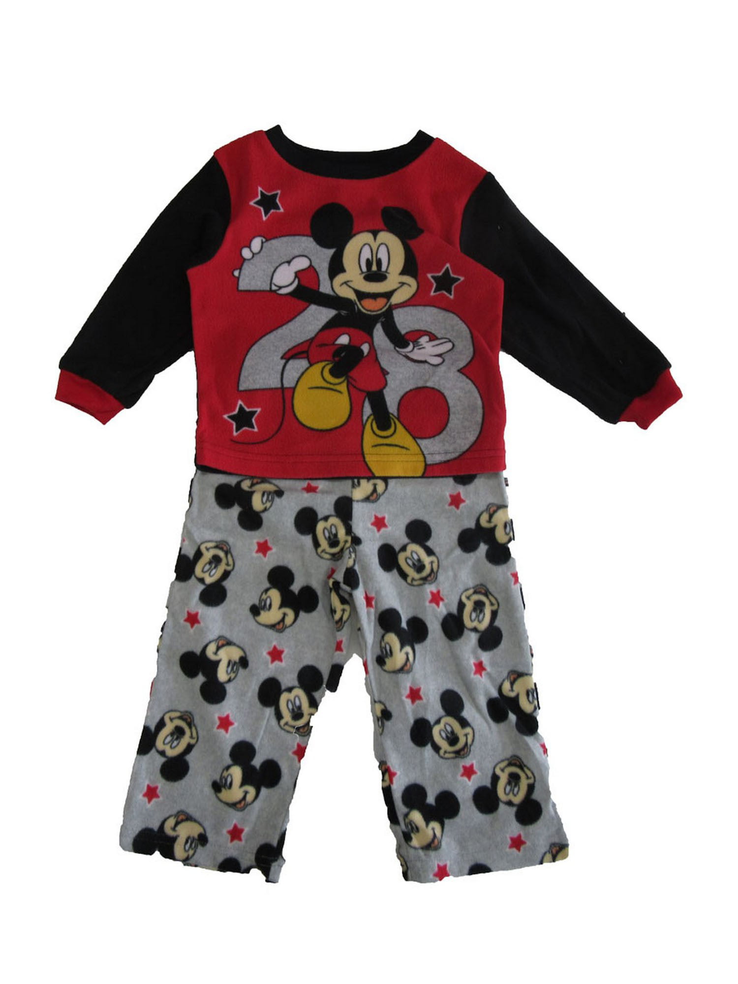 Toddler Boys L/S Pajama Set MICKEY MOUSE PLUTO Red Blue DISNEY Knit 2T 3T 4T 5T 