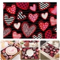 thumbnail image 2 of Valentines Day Heart Placemat, Plastic Cotton Linen Table Mat Kitchen Decor, Valentine'S Day Heart Placemat Cotton Linen Table Mat Kitchen Dining Decor 12X18 Inch, 2 of 7
