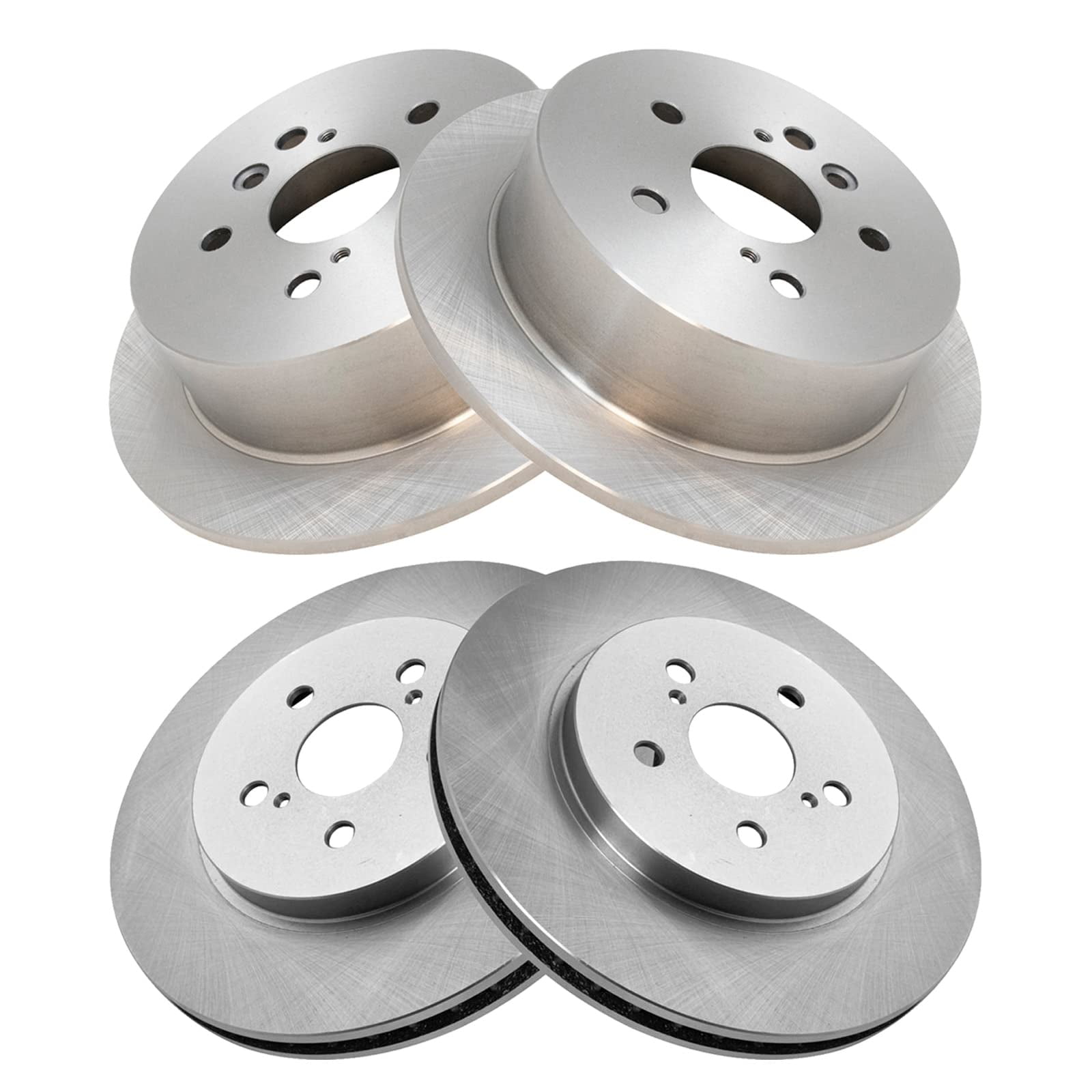 TRQ Front & Rear Brake Rotors Set Fits Select 2004-2006 Lexus RX330 2007-2009 RX350 2006-2008 RX400h 2006-2007 Toyota Highlander