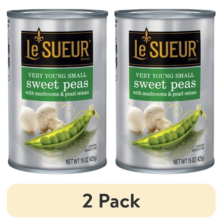 (2 pack) Le Sueur Very Young Small Sweet Peas with Mushrooms & Pearl Onions, 15 oz
