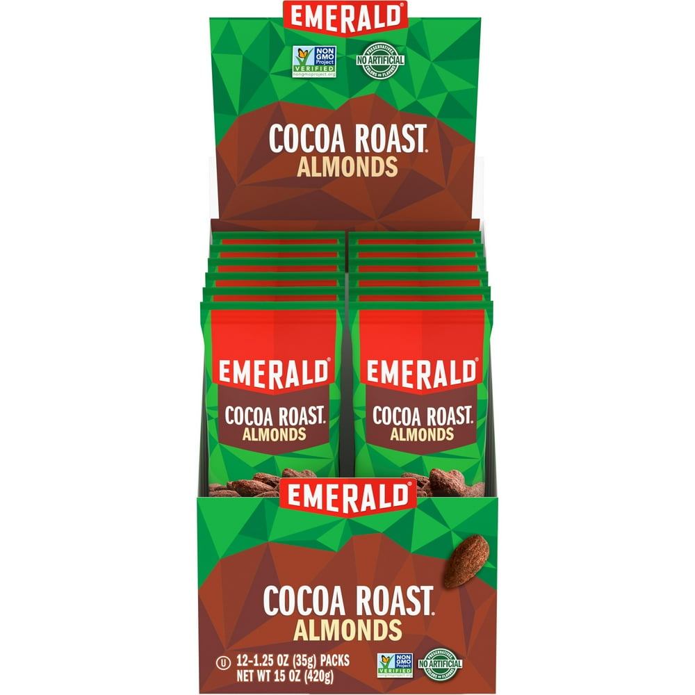 Emerald Nuts, Cocoa Roast Almonds, 12 Count Box