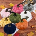 thumbnail image 4 of Zeeyh Simulation Pumpkin Flannel Pumpkin Halloween Thanksgiving Party Decoration,Beige, 4 of 9