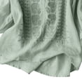 thumbnail image 4 of FEIJIBA Workout Shirts Women Fashionable Casual Solid Color Pleated Cotton And Linen Tops T Women's Clothing Light Green, 4 of 6