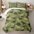 thumbnail image 2 of Homewish Jungle Camo Dinosaur Twin Quilt Set,Retro Wildlife Twin Coverlet Set,Green,2-Piece, 2 of 7