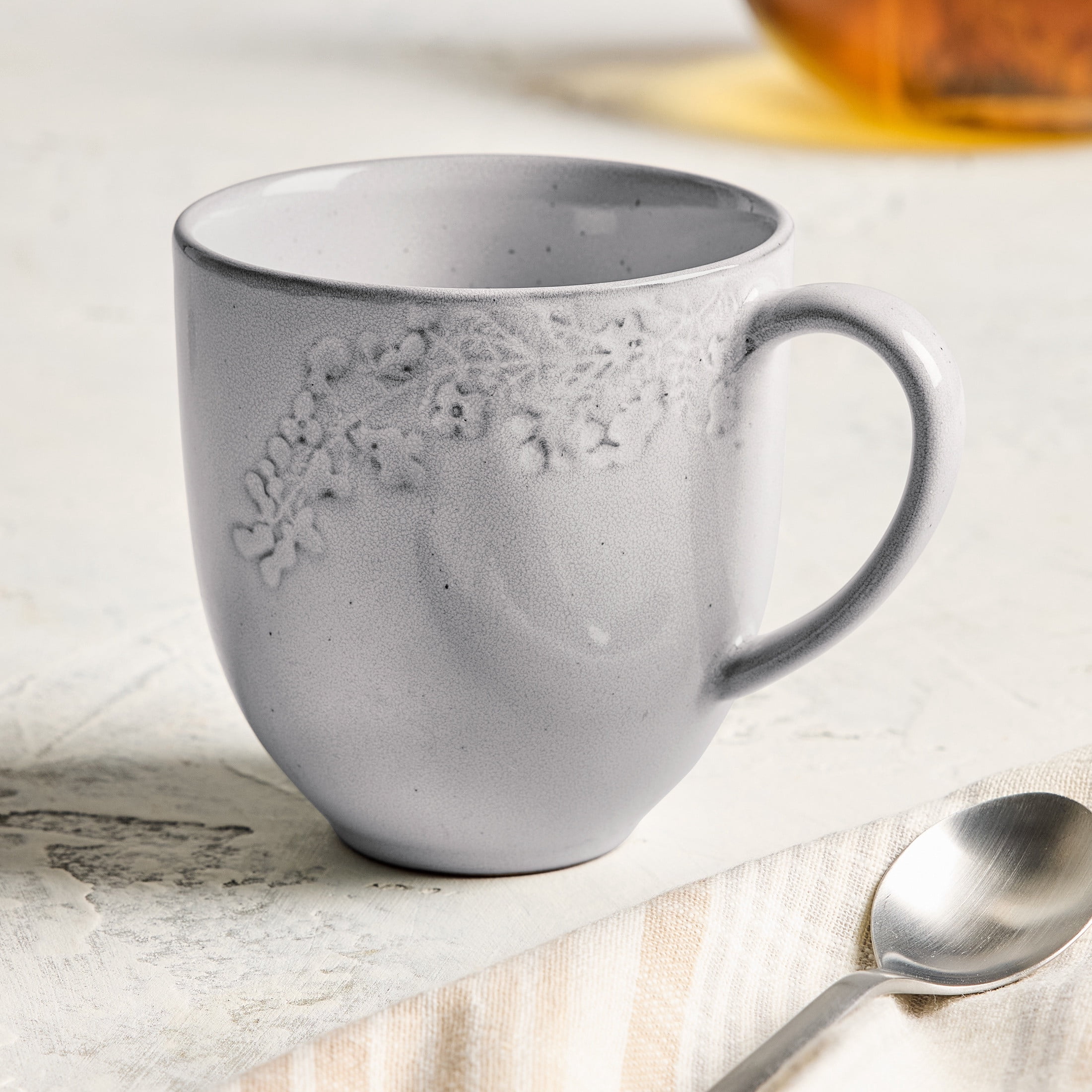 Better Homes & Gardens Ellie Gray Stoneware Mug, 14oz
