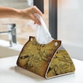thumbnail image 5 of Goofa Coffee Vintage Pattern Triangle Square Tissue Box Cover, Modern PVC Leathe Facial Paper Holder,Decorative Holder/Organizer for Bathroom Vanity Countertop, 5 of 9