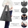 thumbnail image 5 of 5 Pack Foldable Shopping Bag,Gray Halloween Bats and Spider Webs Reusable Grocery Bags with Pockets,Large Reusable Tote Bags with Handles Waterproof & Lightweight, 5 of 6