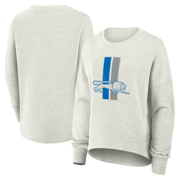 Women's Fanatics Heather Gray Detroit Lions Oversized Hometown Pullover Sweatshirt