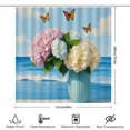 thumbnail image 4 of RKSupls Shower Curtain, Serene Beach Flower Waterproof Polyester Shower Curtain with Hooks for Chic Elegant Home Bathtub Bathroom Decor Washable Curtains, 4 of 5