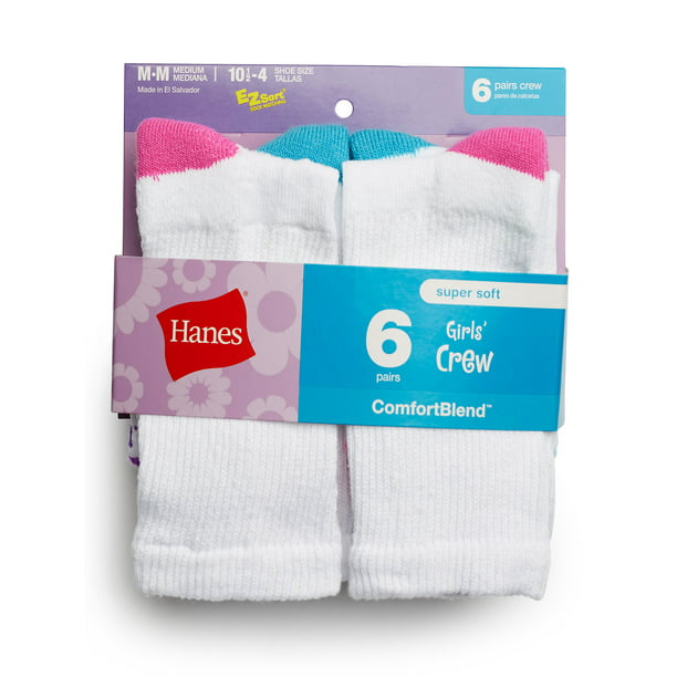 Girls Crew Socks White S Girls Crew Socks - Walmart.com